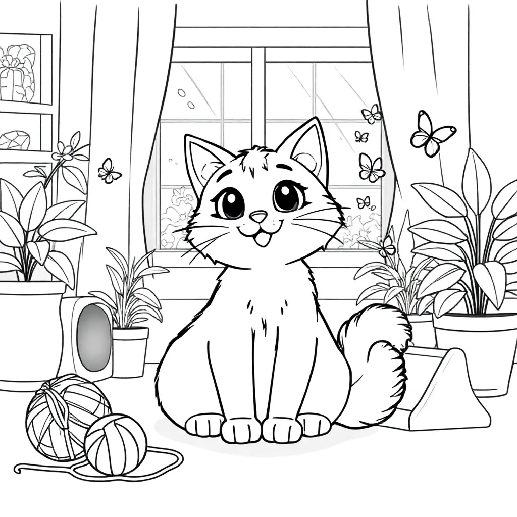 Kat coloring page for children