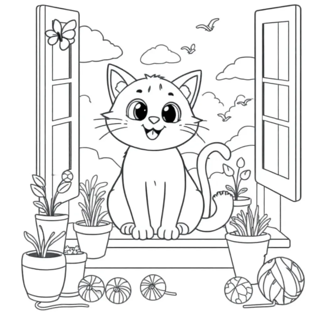 Kat coloring page for children