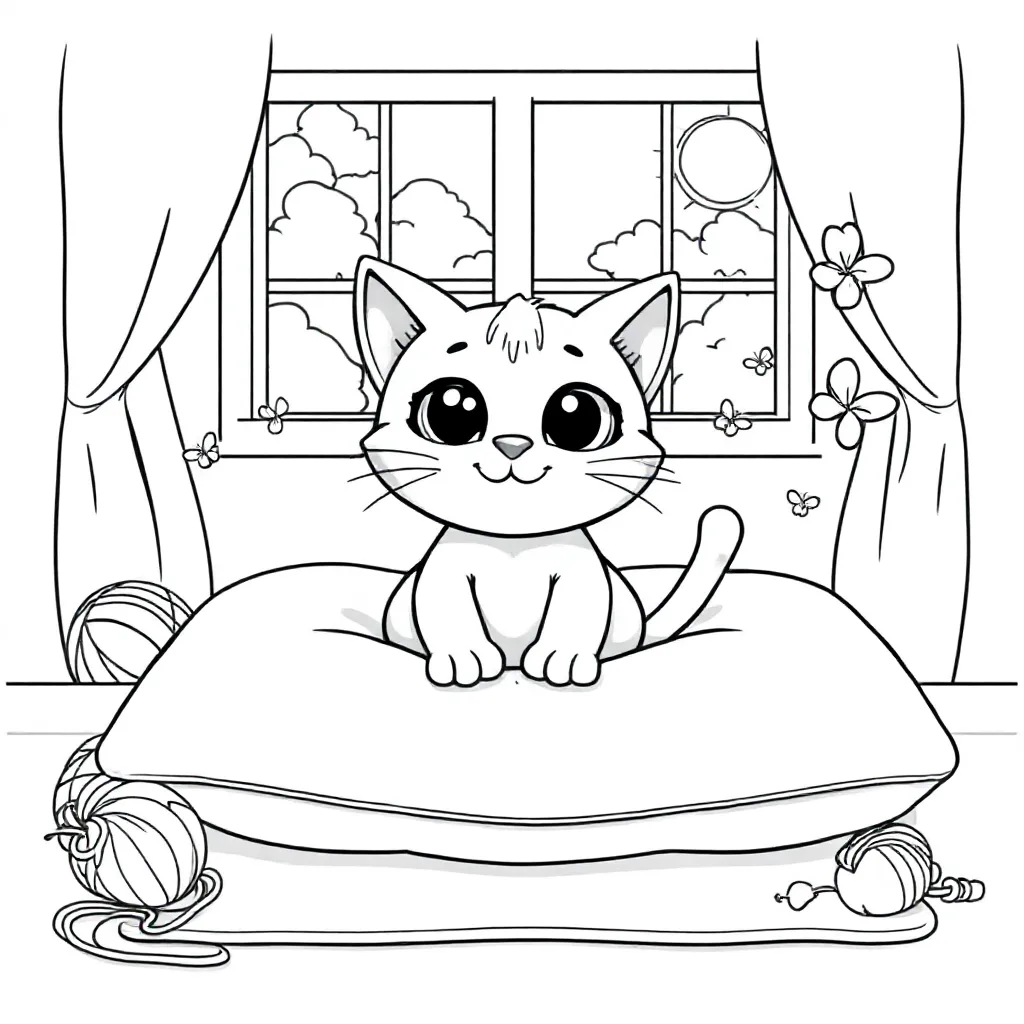 Kat coloring page for children