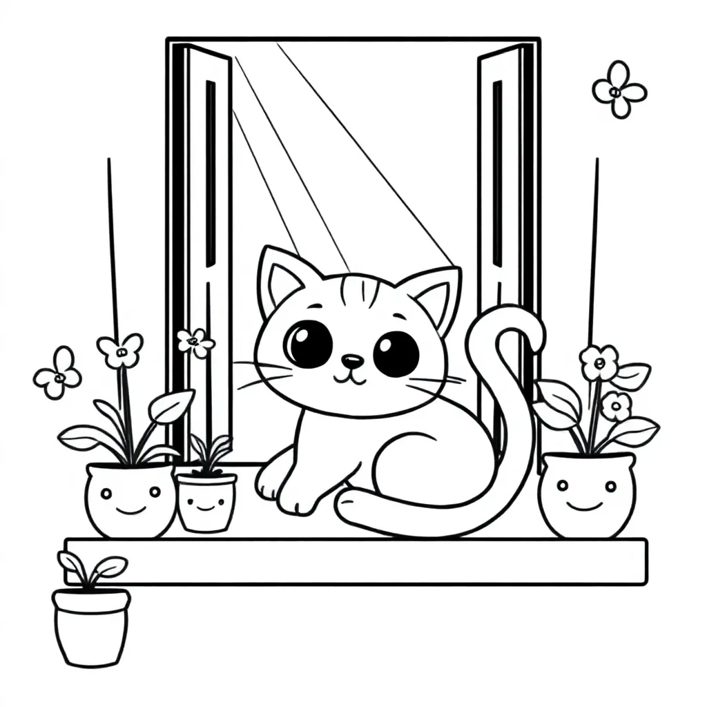 Kat coloring page for children