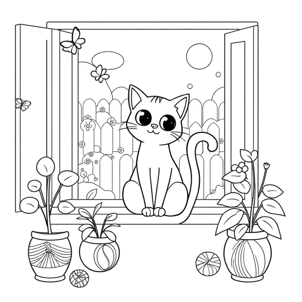 Kat coloring page for children