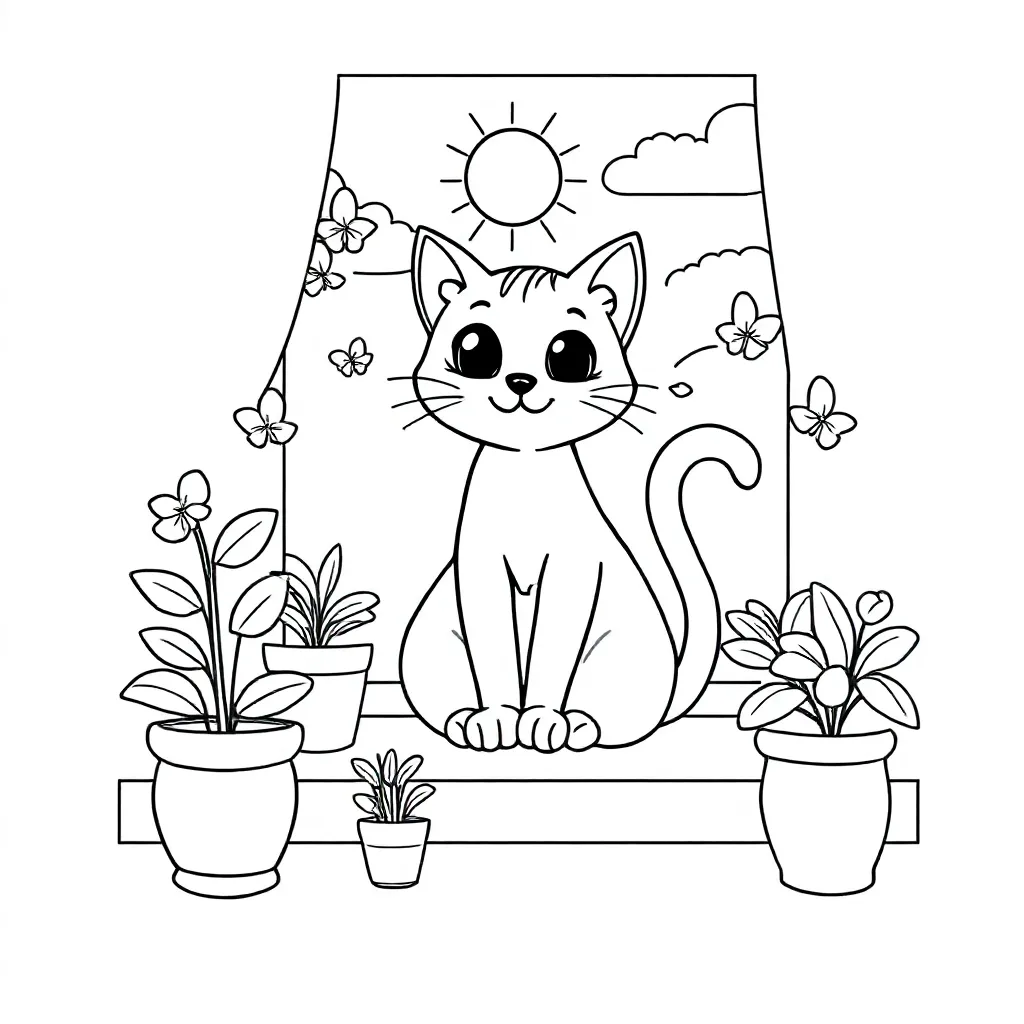 Kat coloring page for children