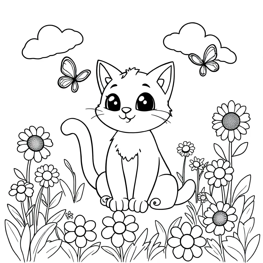 Kat coloring page for children