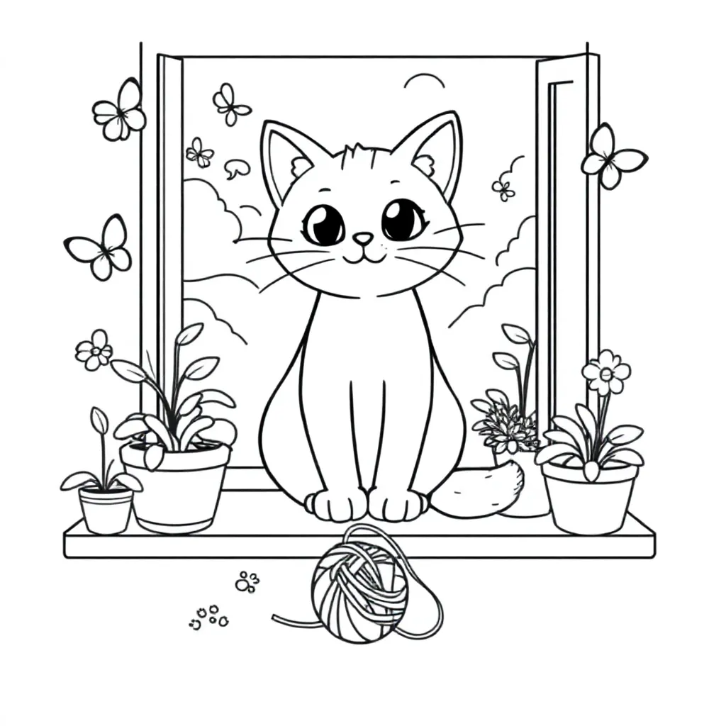 Kat coloring page for children
