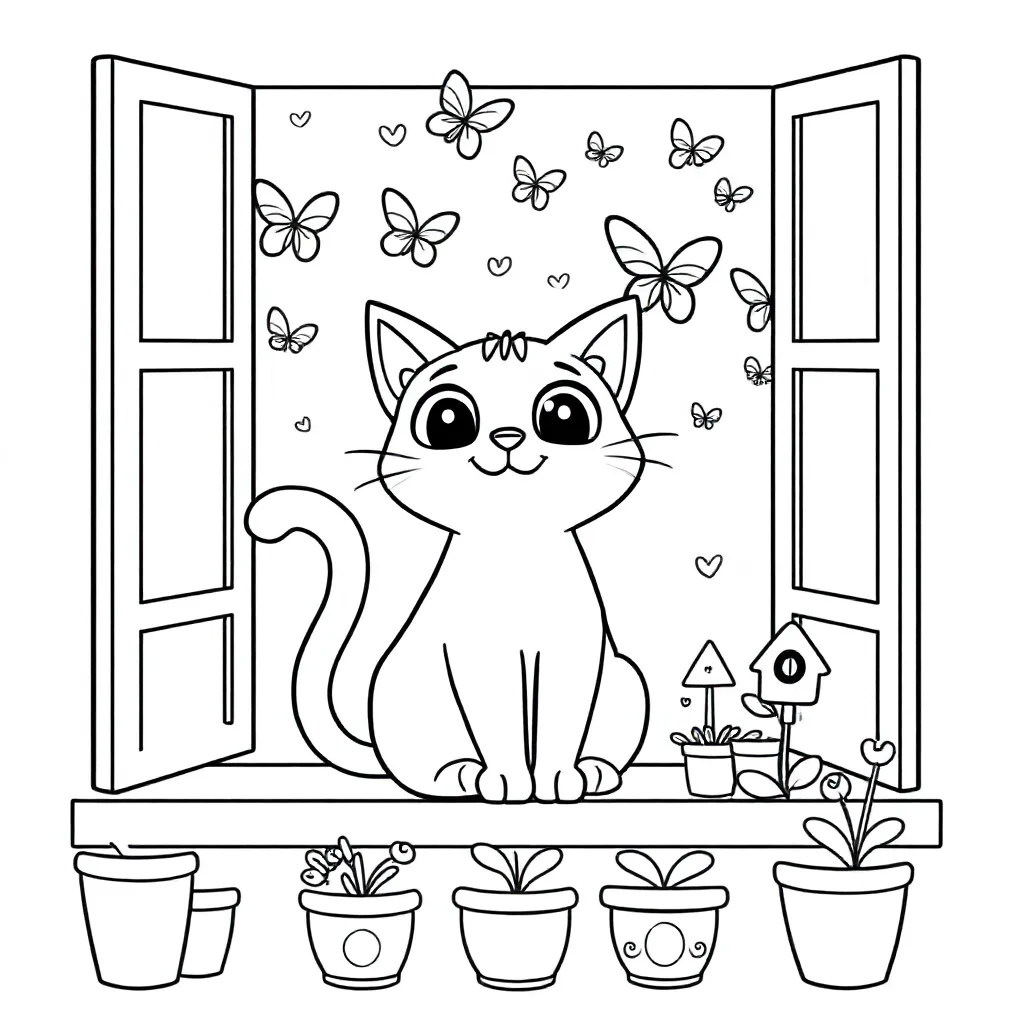Kat coloring page for children