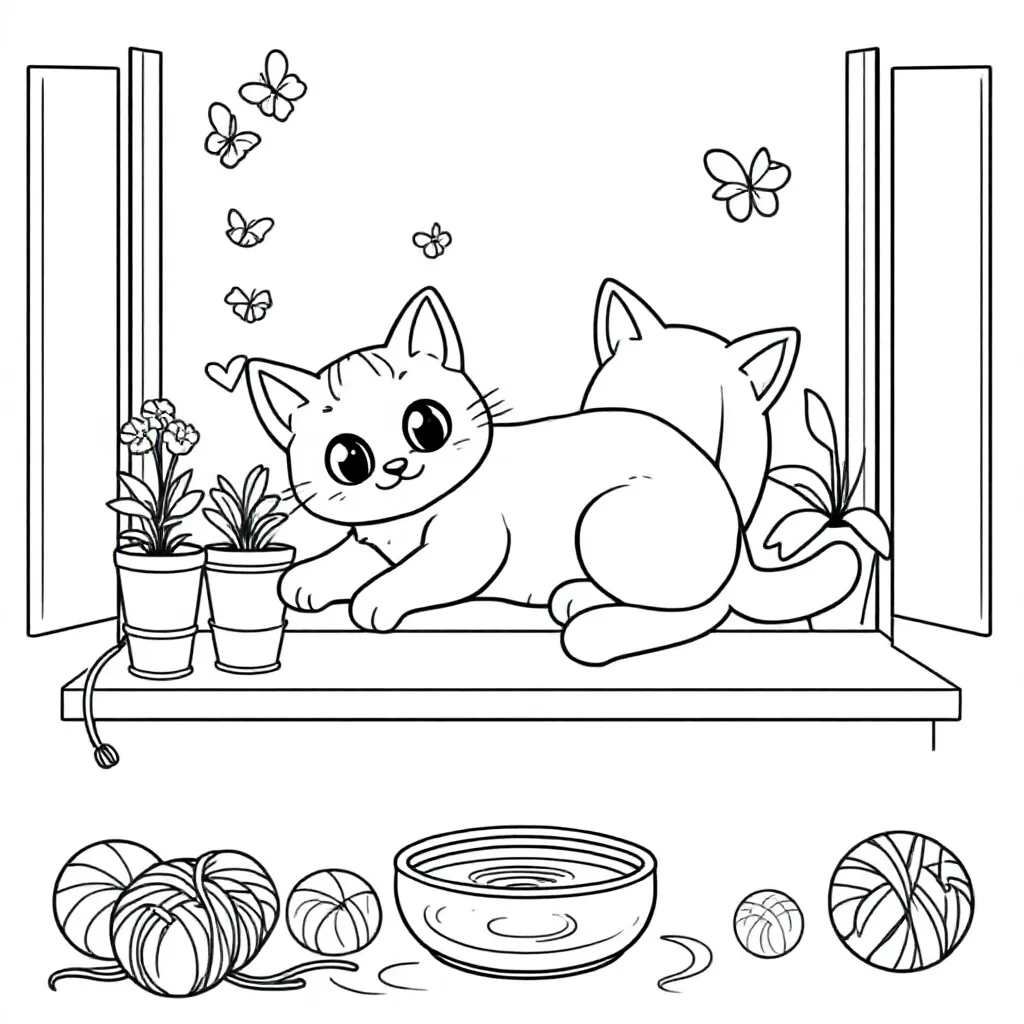 Kat coloring page for children