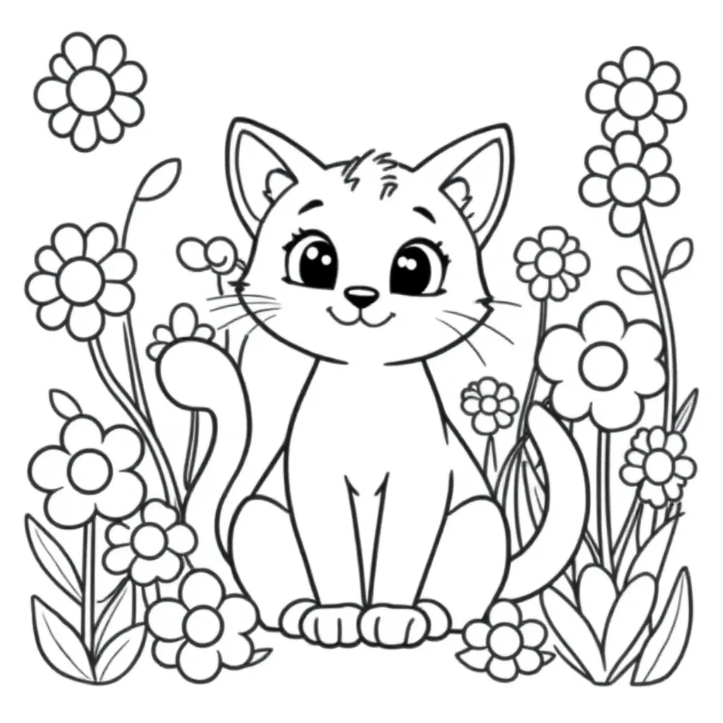Kat coloring page for children