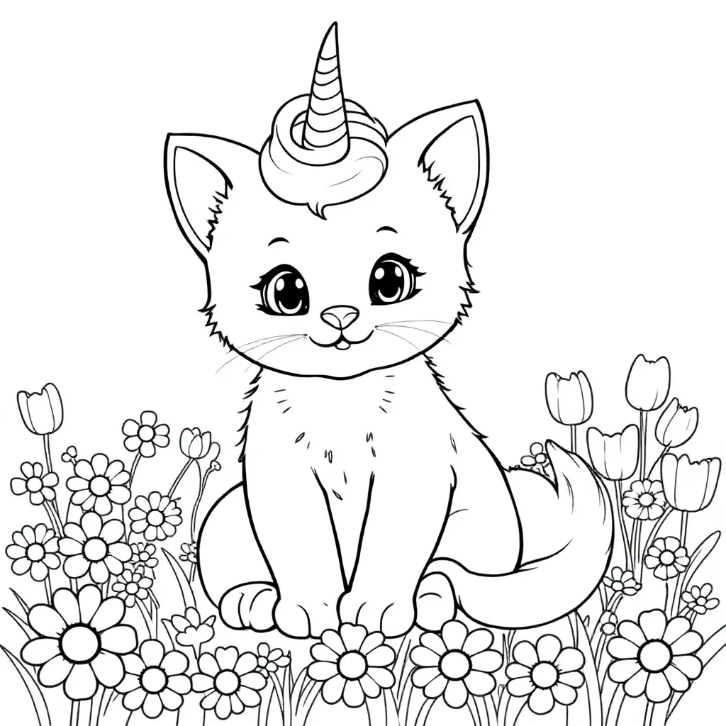 Katje Unicorn coloring page for children