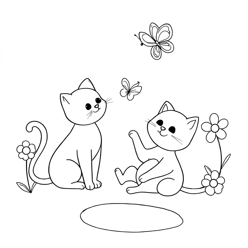 katten coloring page for children