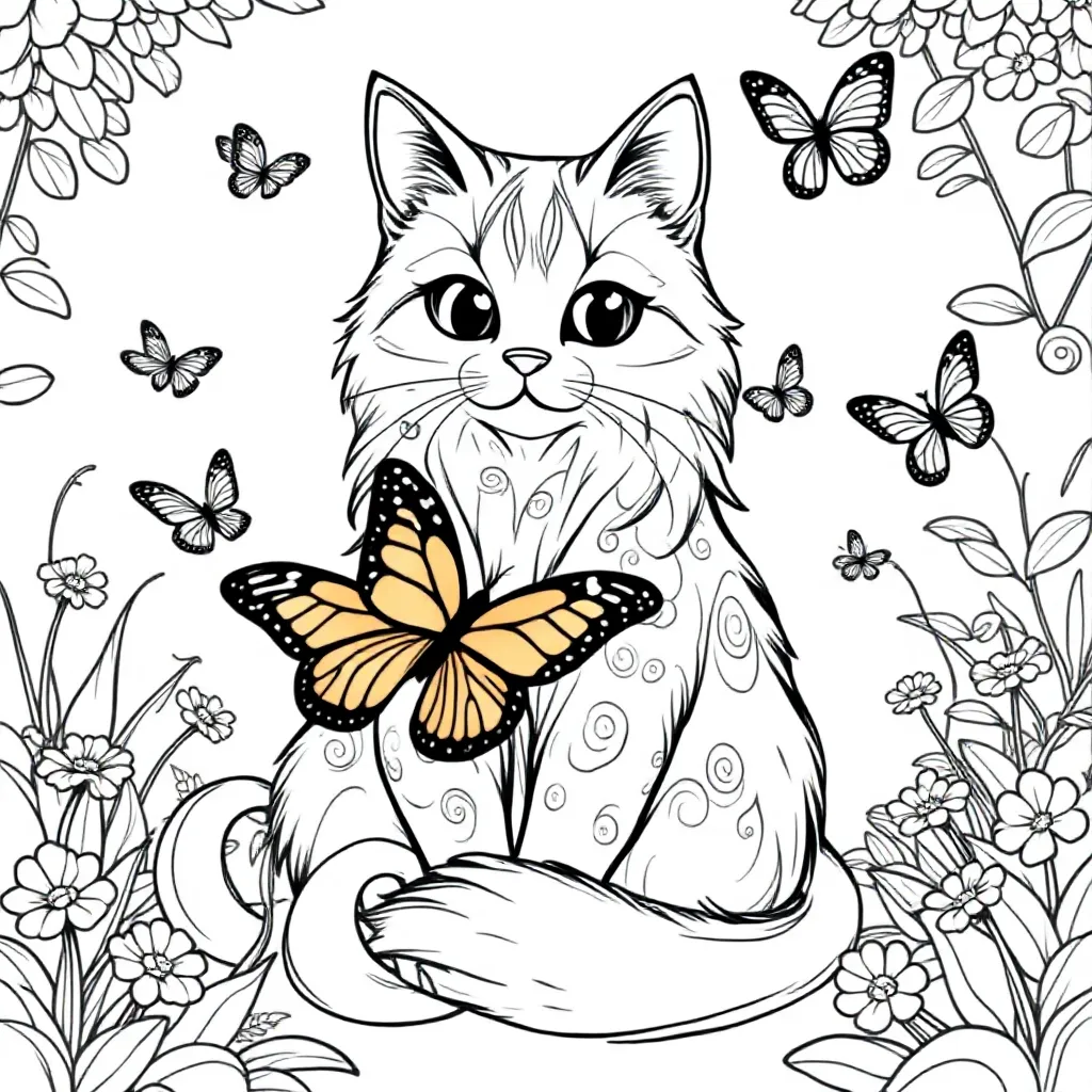 Katvlinders coloring page for children