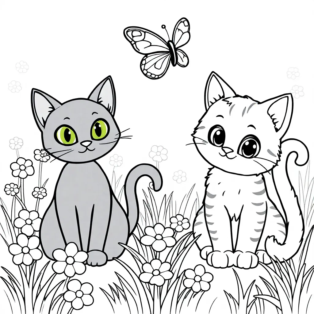 katze kleurplaat voor kinderen