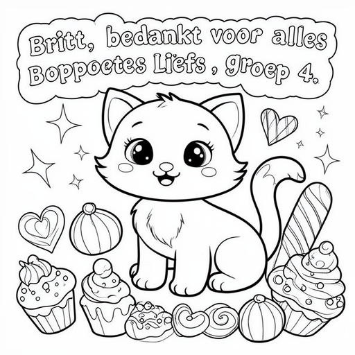 kawaii kleurplaat voor kinderen