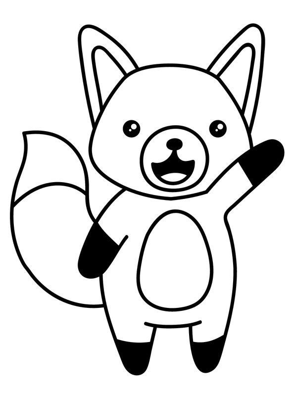 Kawaii Vos coloring page for children