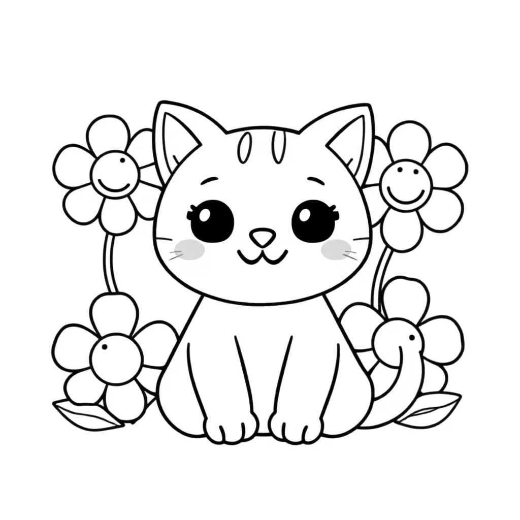 Schattig kleurplaat voor kinderen