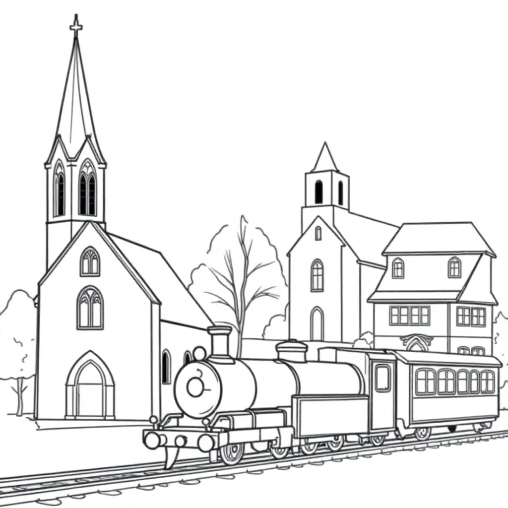 Kerk Bocholtz, Kerk Simpelveld, Miljoenenlijn Simpelveld,... coloring page for children