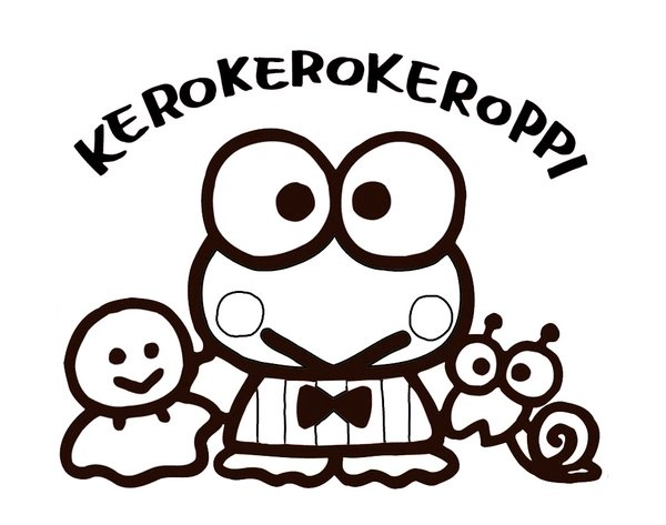 Keroppi, Den Den & Teru Teru coloring page for children