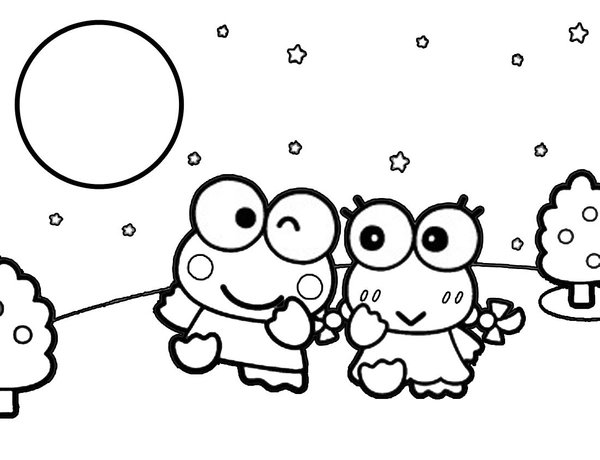 Keroppi Pikki coloring page for children