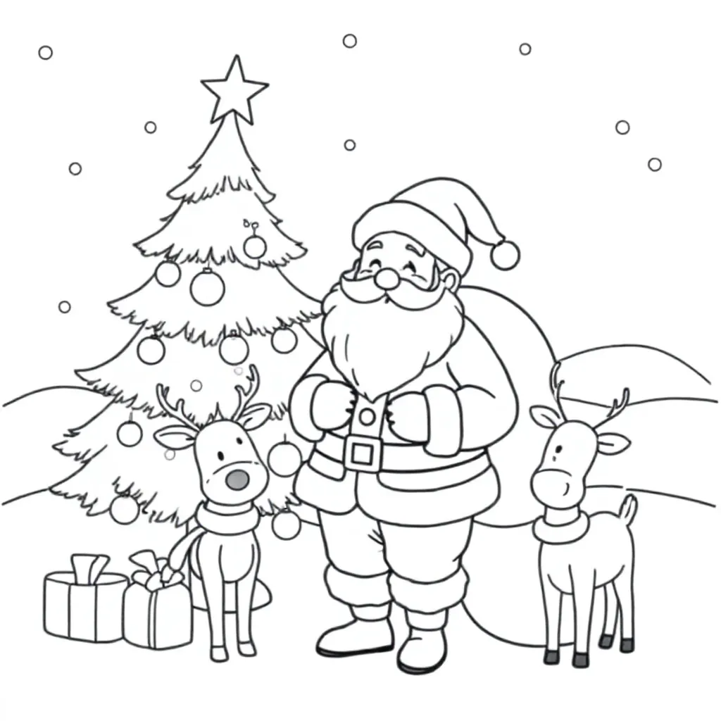 Kerst dingen kleurplaat voor kinderen