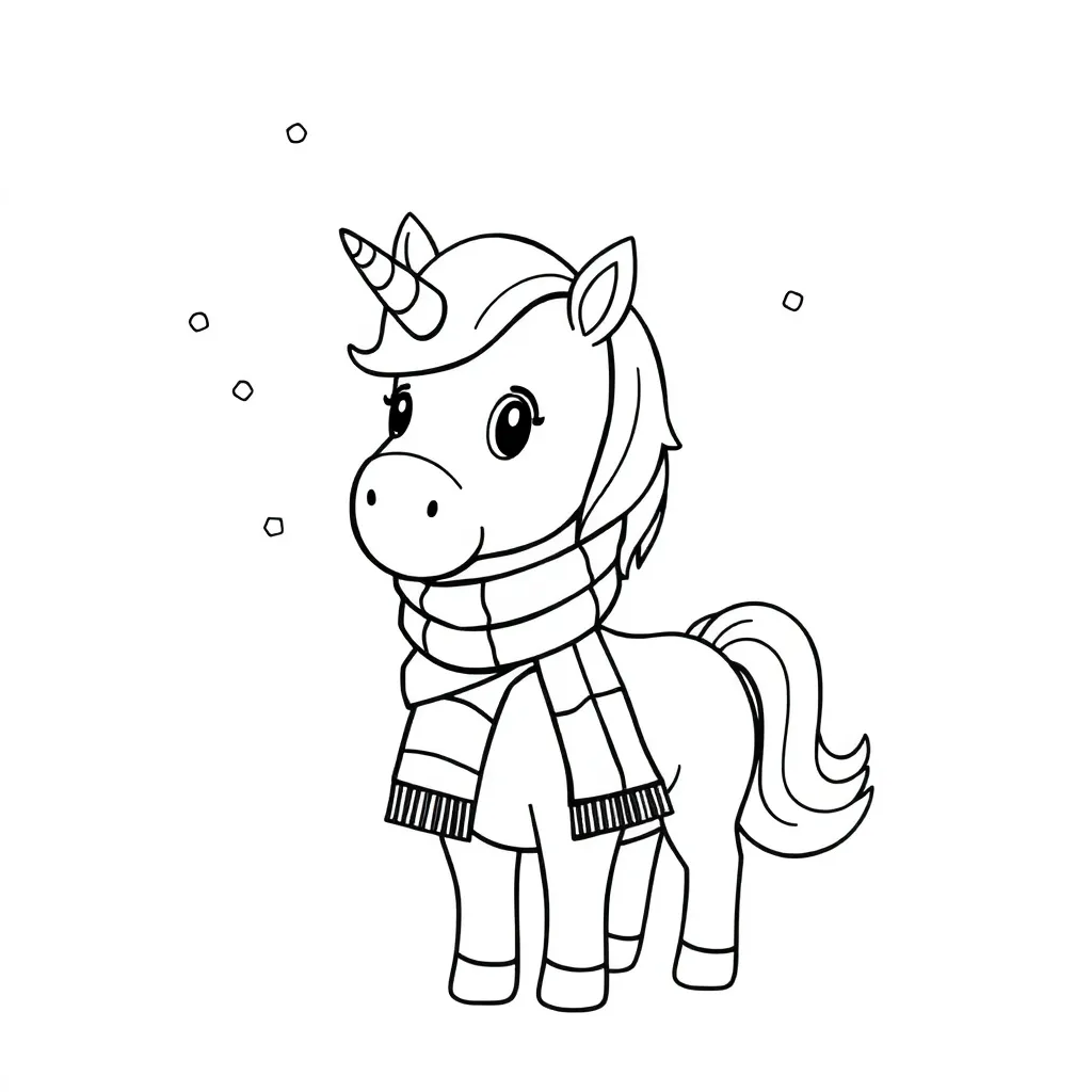 Kerst Eenhoorn Kleurplaat coloring page for children