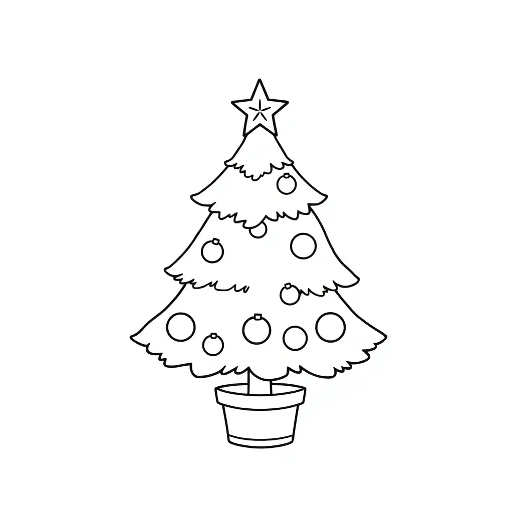 Kerst Feestelijk Kerstboom Cartoonesk Kinderen coloring page for children