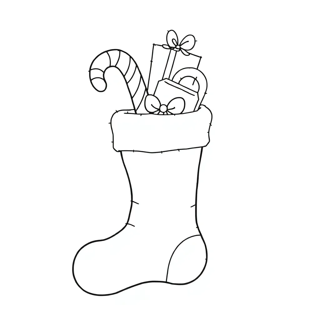 Kerst Feestelijke Kerstsok Cadeaus Vrolijk coloring page for children