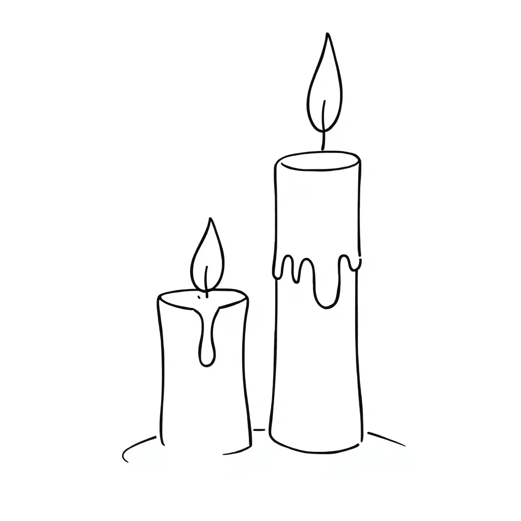 Kerst Kaarsen Vrolijk Eenvoudig Kinderen coloring page for children