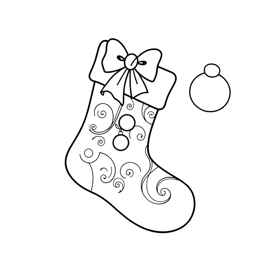 Kerst Kerstsok Feestelijk Gedetailleerd Creatief coloring page for children