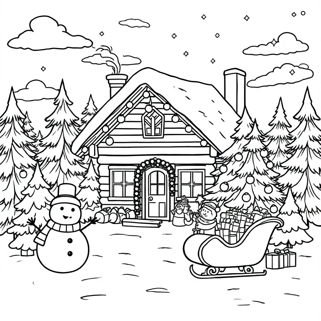 Kerst coloring page for children