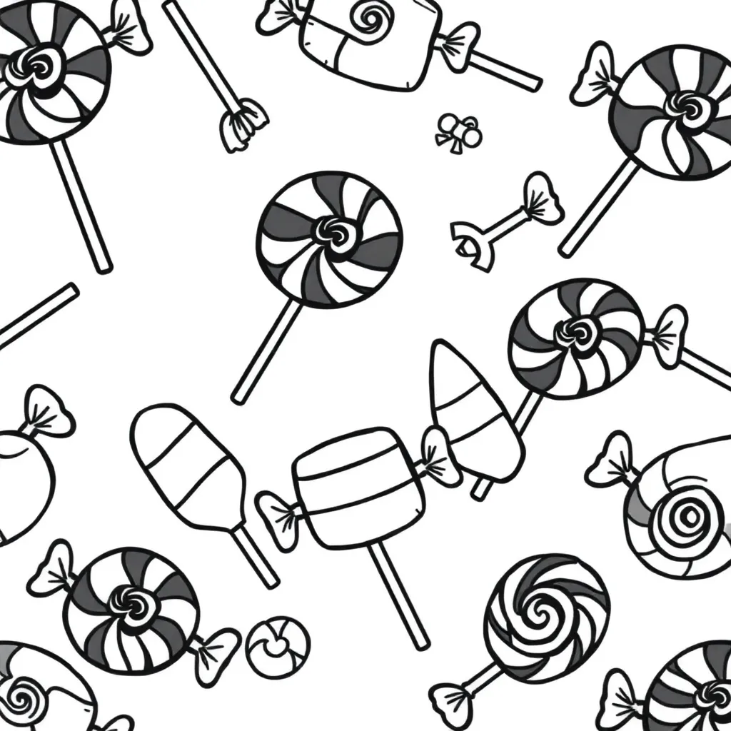 Kerst Snoepjes Cartoon Feestelijk Creatief coloring page for children