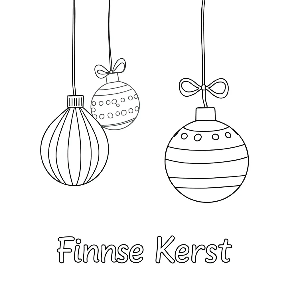 Kerstballen Met Fijne Kerst coloring page for children
