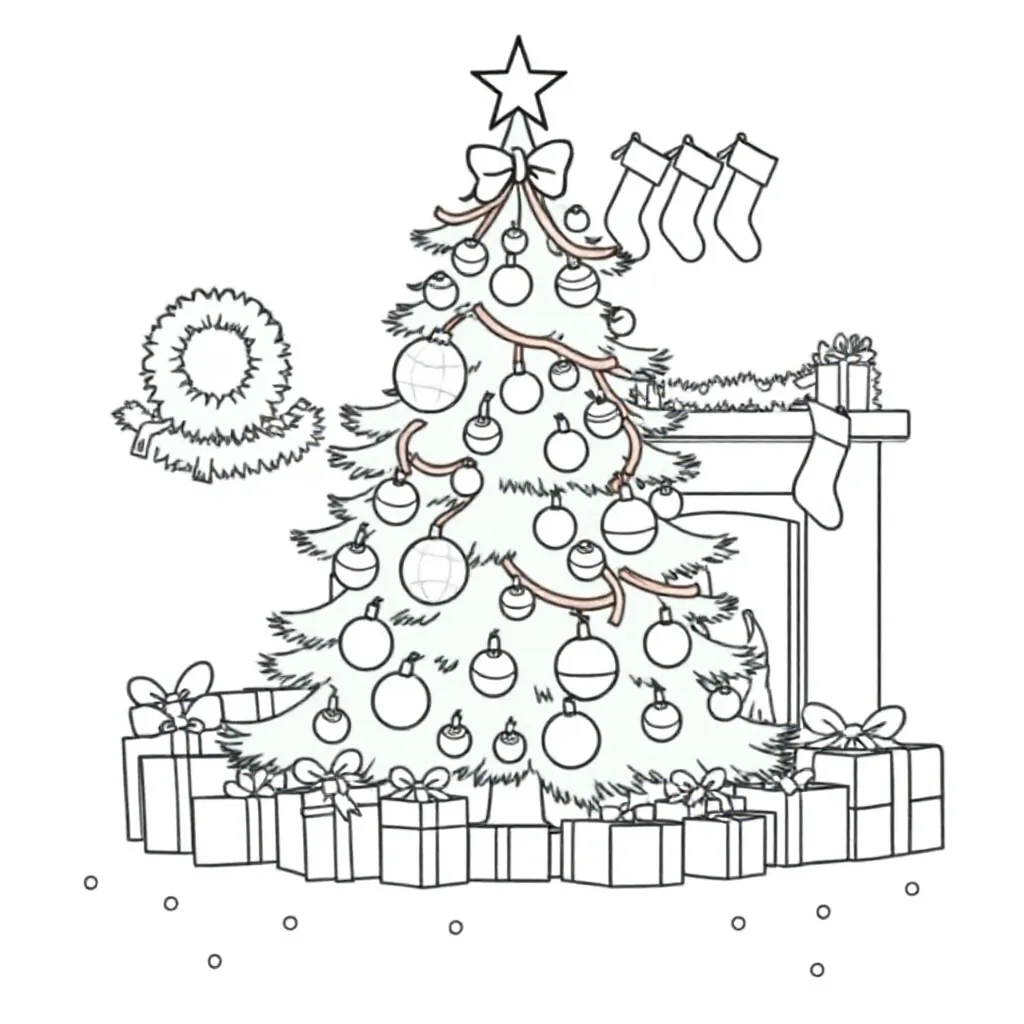 Kerstboom coloring page for children