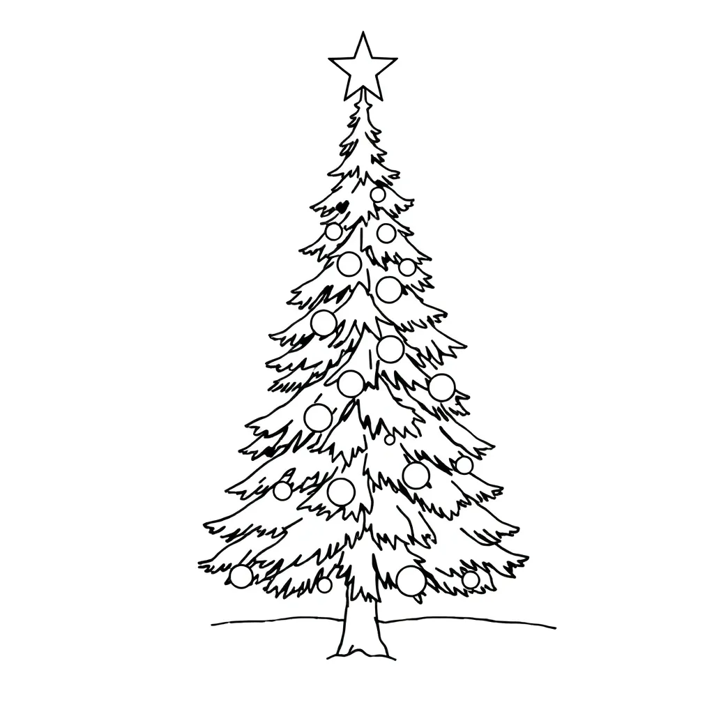 Kerstboom Sneeuw Feestdagen Seizoenen Kerst coloring page for children