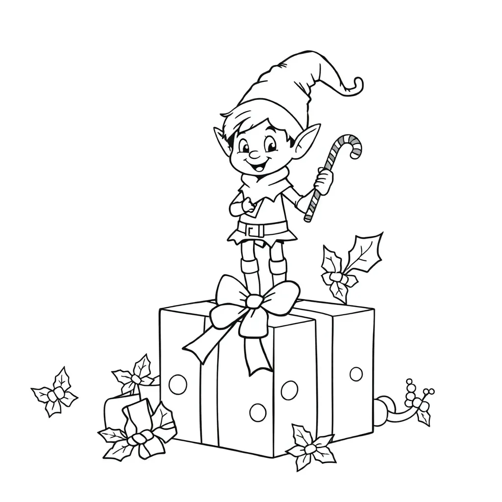 Kerstcadeautjes coloring page for children