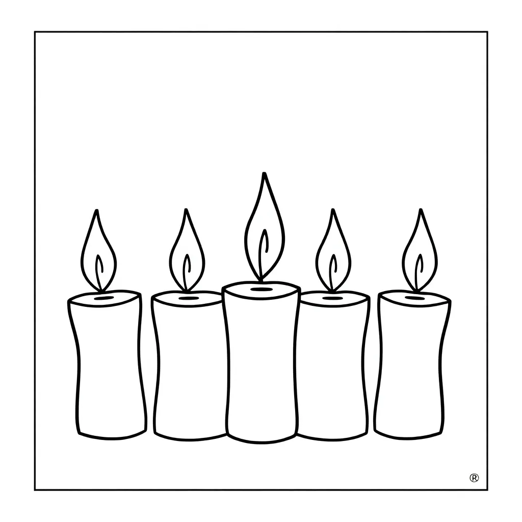 Kerstkaarsen coloring page for children