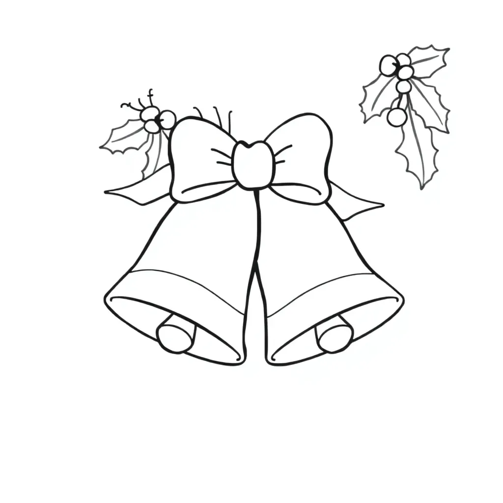 Kerstklokken Met Strik coloring page for children
