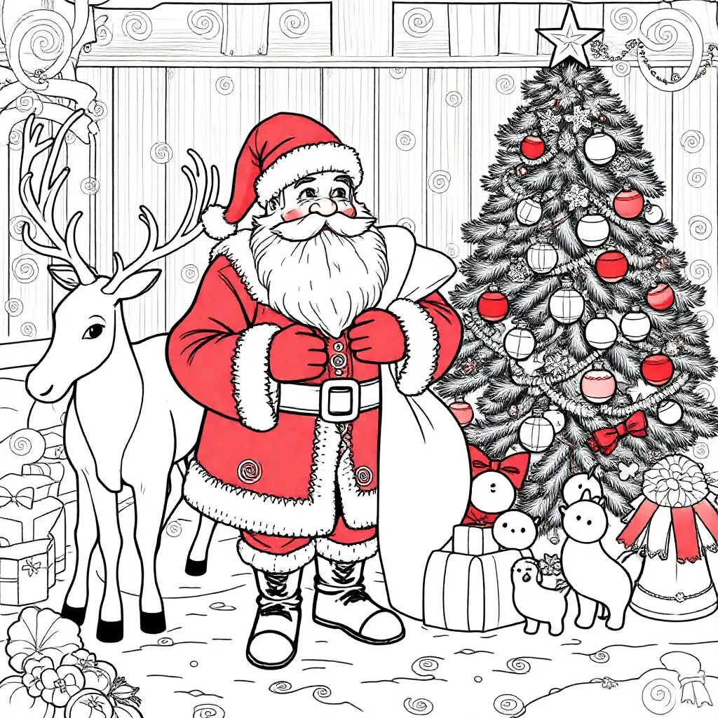 Kerstman kleurplaat voor kinderen