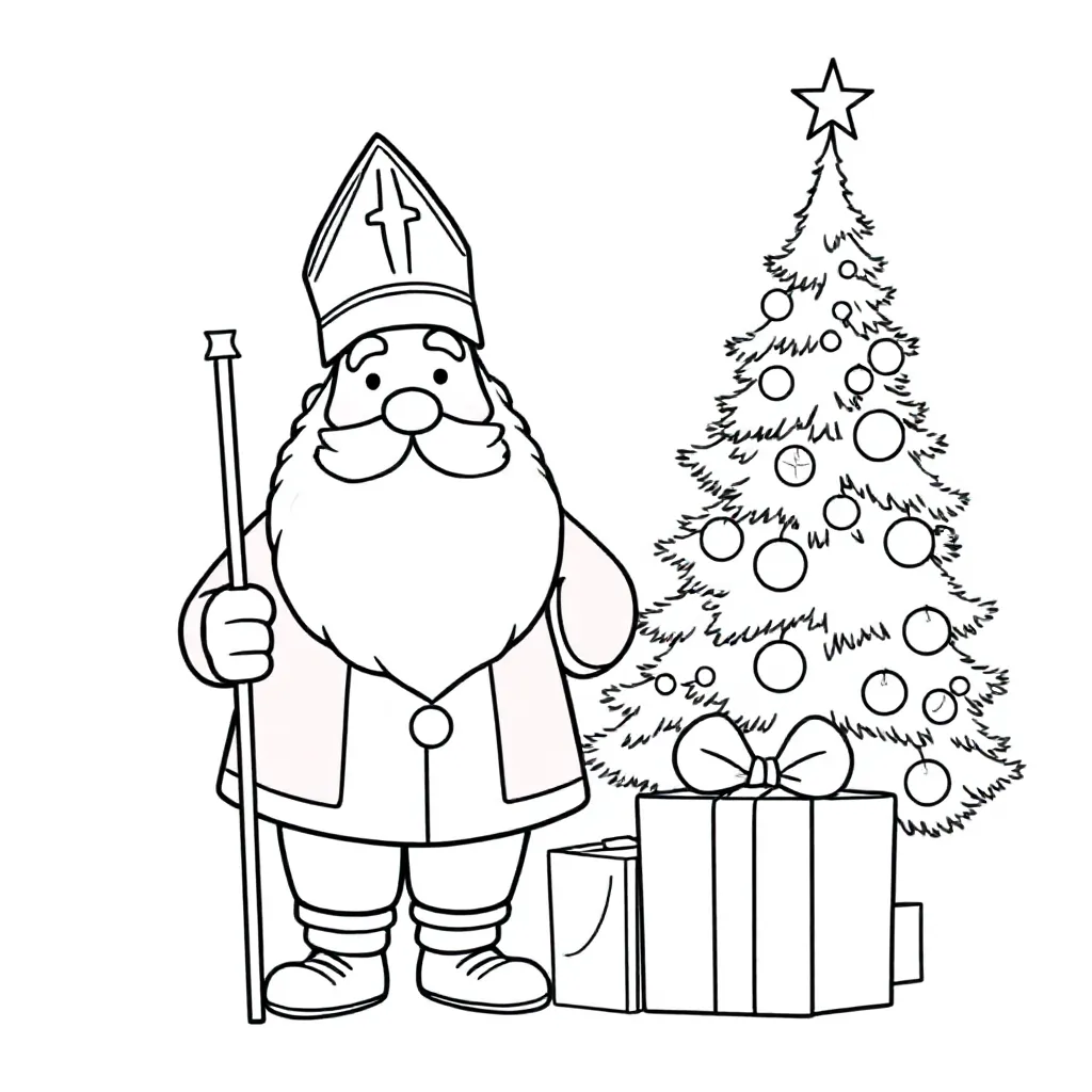 Kerstman kleurplaat voor kinderen