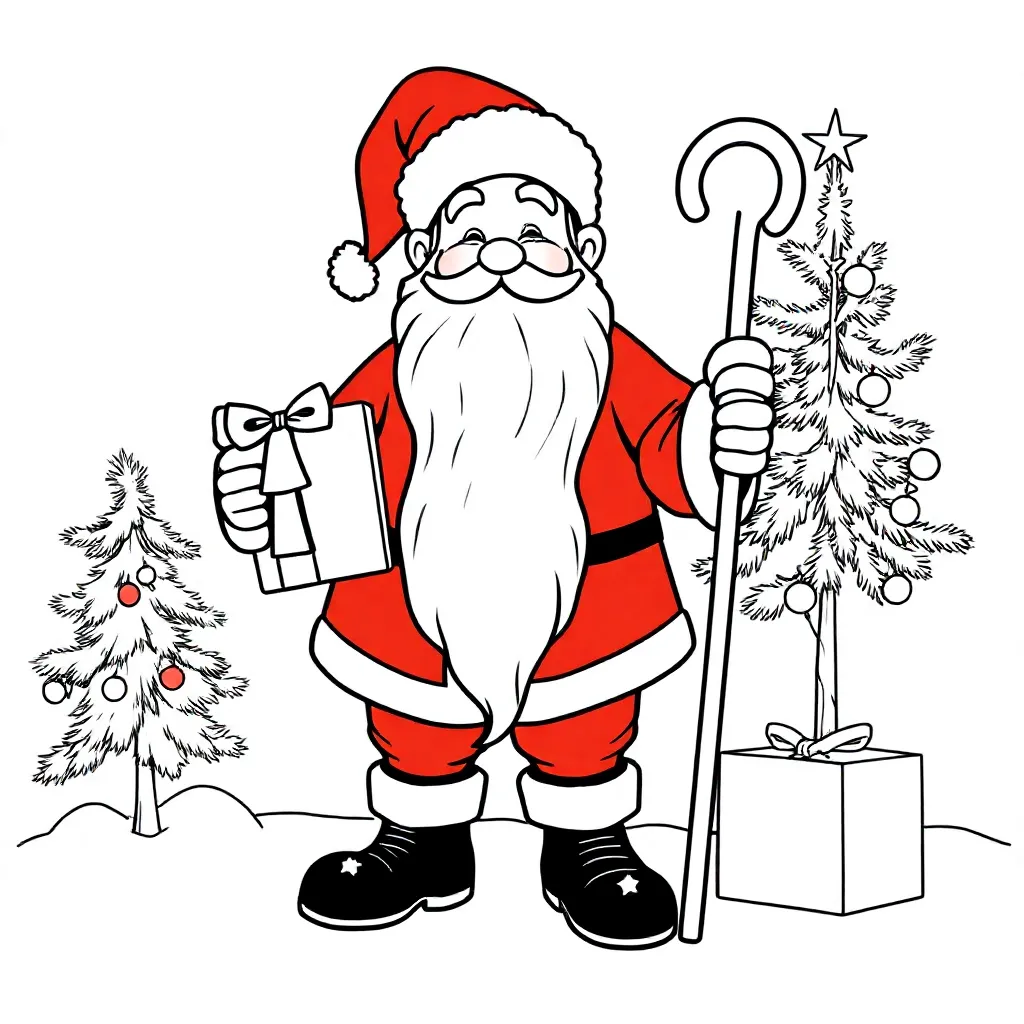 kerstman kleurplaat voor kinderen