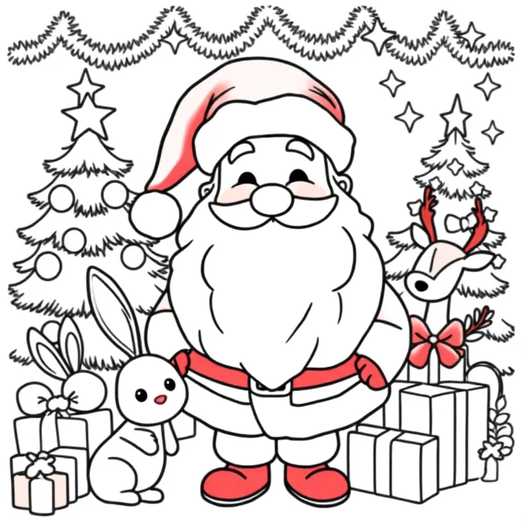 Kerstman coloring page for children