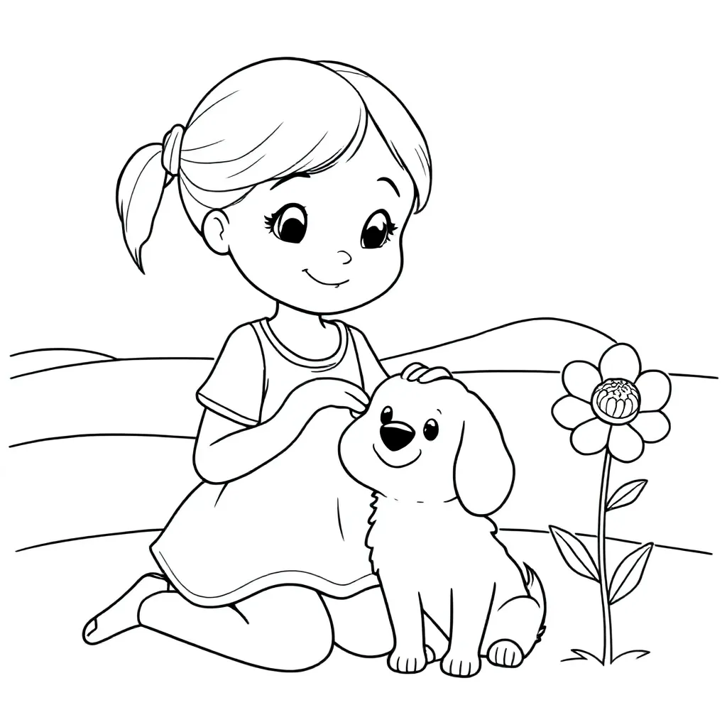 kind mädchen kleurplaat voor kinderen