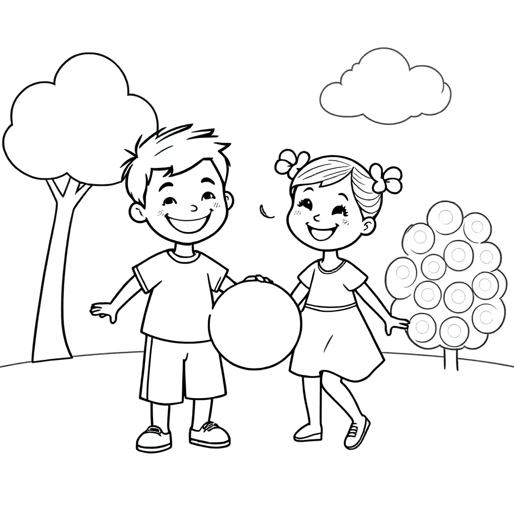 Kinderen coloring page for children