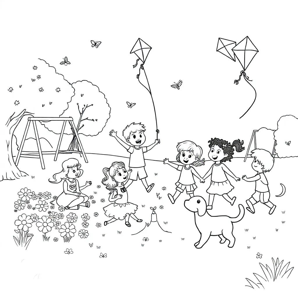 Kinderen coloring page for children