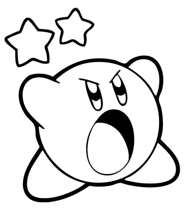 Kirby Is Angry coloring page for children