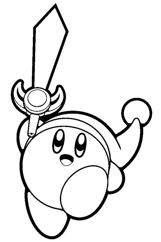 Kirby Met Zwaard coloring page for children