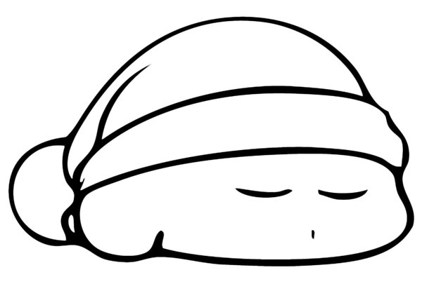 Kirby Sleeping Hat coloring page for children