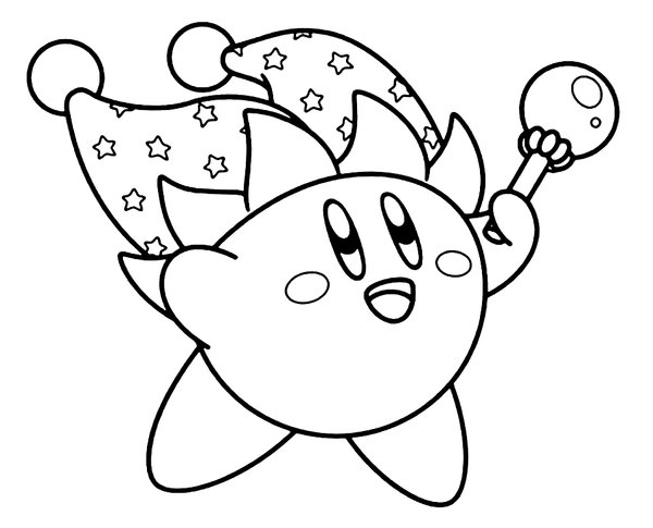 Kirby Wizard coloring page for children