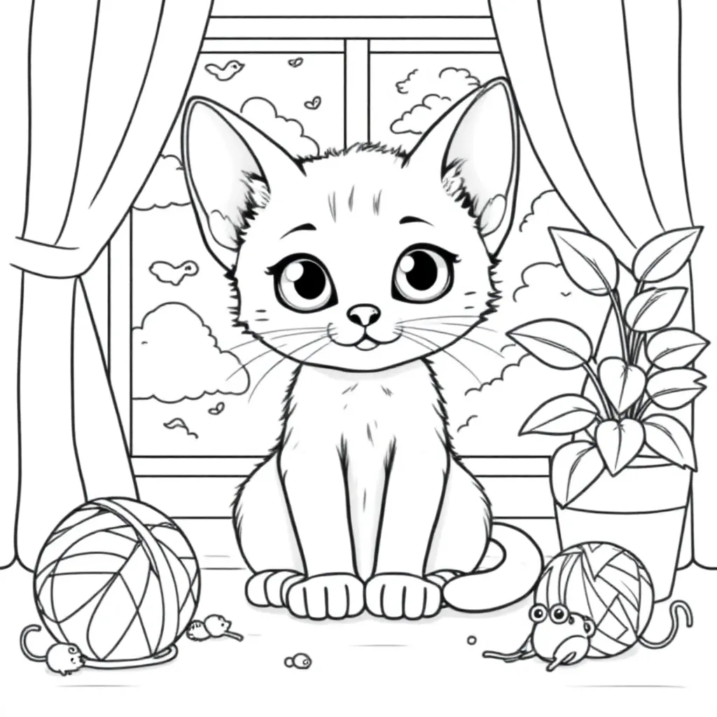 Feuille de coloriage Chaton Gratuite Feuille de coloriage pour Enfants