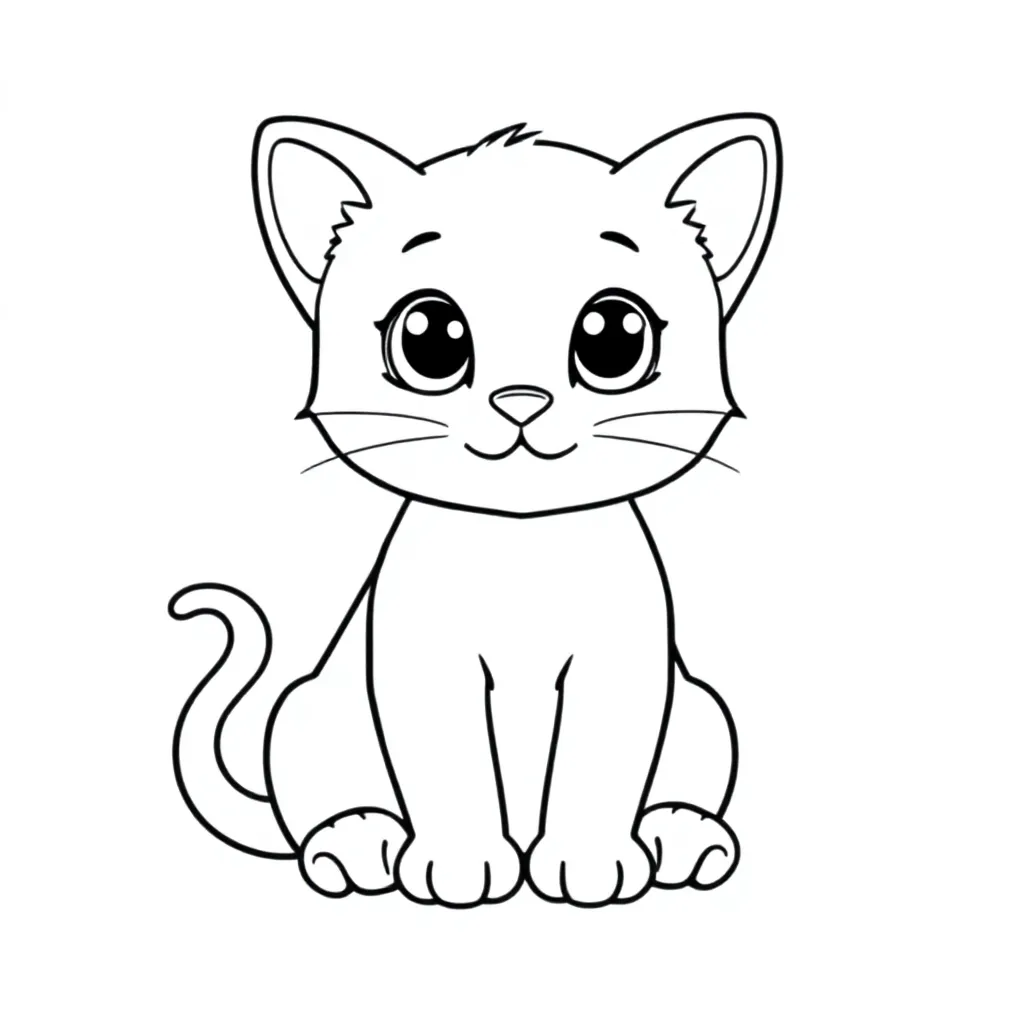 kitten coloring page for children