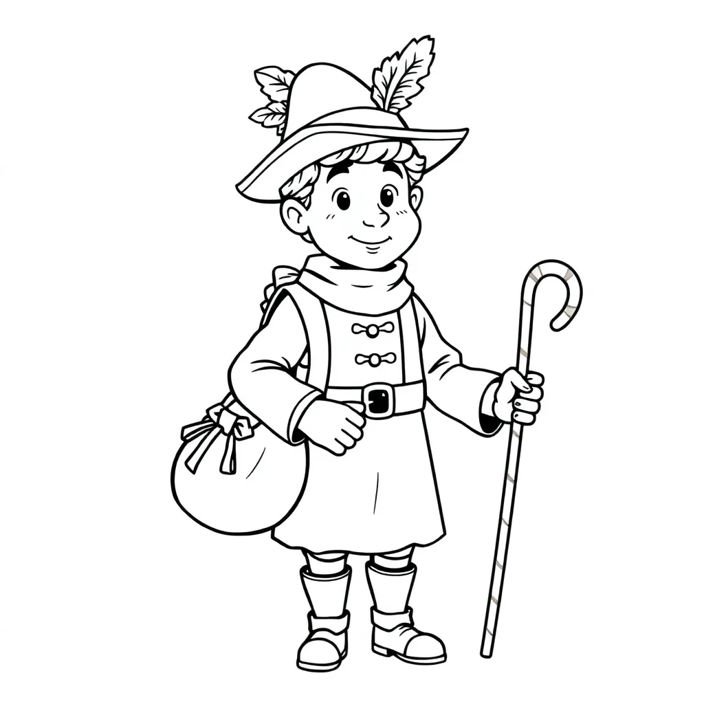 Klassieke Piet coloring page for children