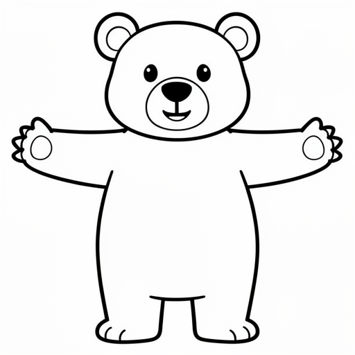 kleine beer kleurplaat voor kinderen